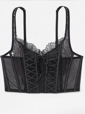 VS Victoria’s Secret Black Corset top Black lace corset top Sz L